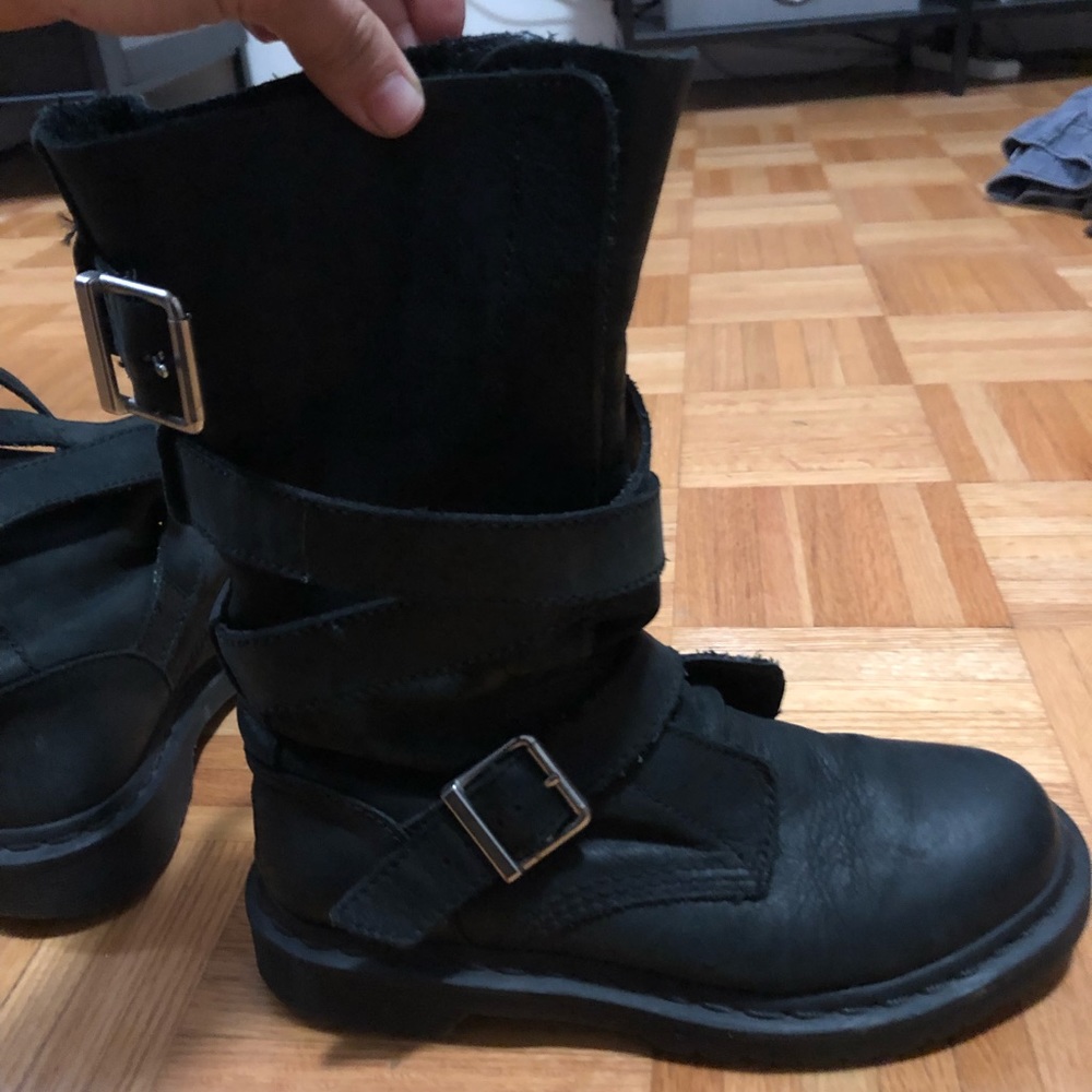 Dr Martens Black soft leather strap boots